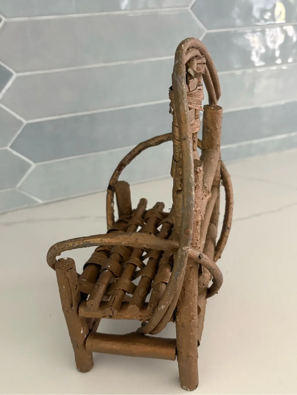Vintage Primitive Rustic Willow Twig Miniature Doll Chair